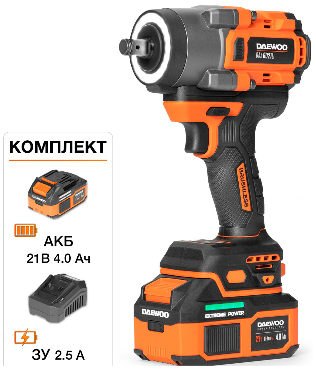 

Винтоверт ударный аккумуляторный Daewoo DAX 6021Li SET