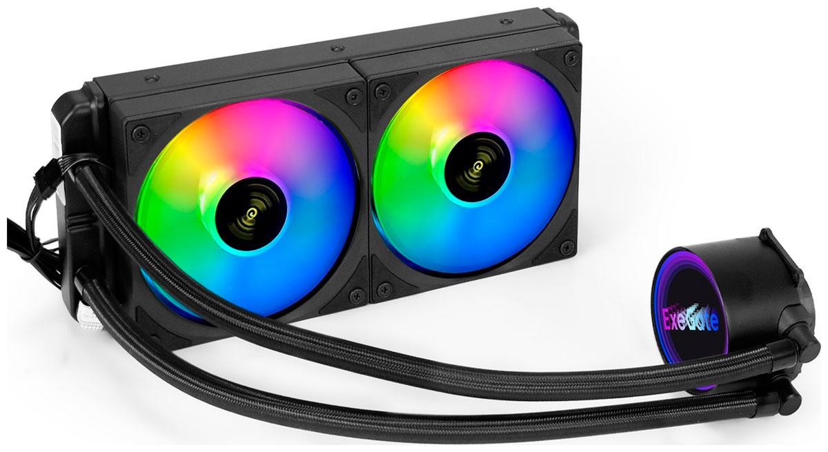 Изображение товара Система жидкостного охлаждения ExeGate BlackWater-240V3 PWM ARGB