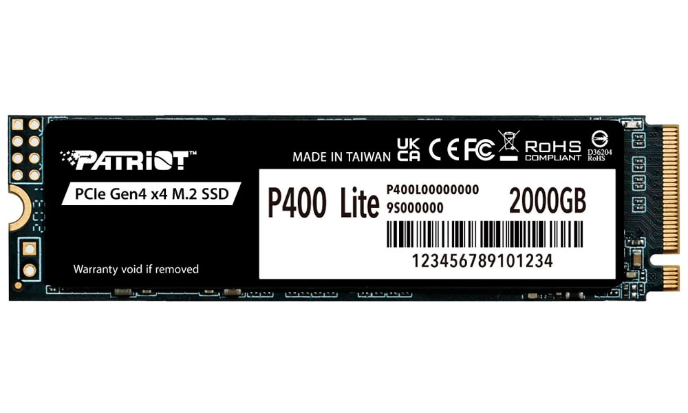 Изображение товара SSD Patriot Memory P400 Lite 2TB M.2 PCIe 4.0 NVMe быстрый накопитель