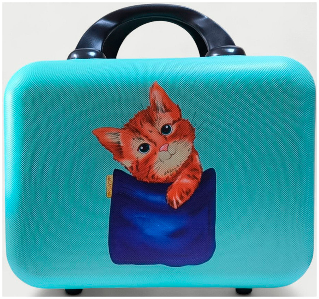 

Сумка дорожная с креплением на чемодан Lats Бьюти кейс, Кот в кармане, бирюзовый