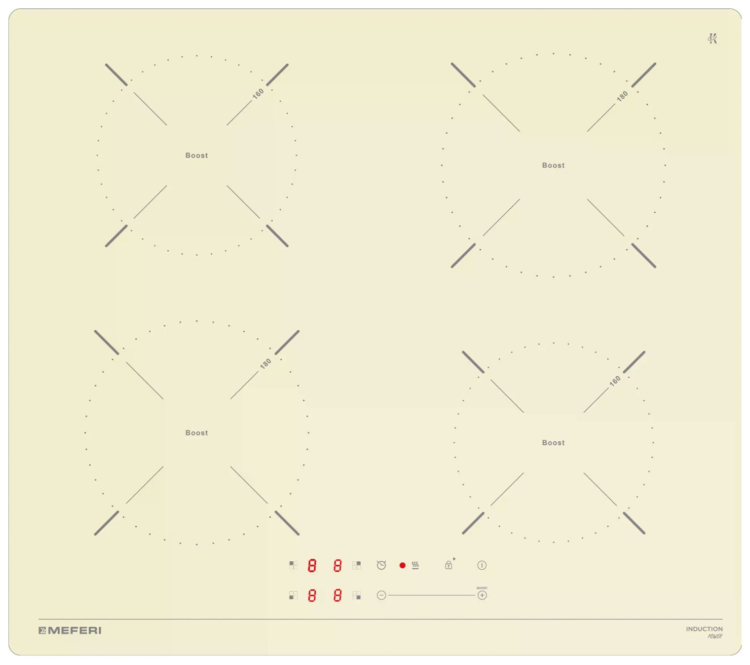 

Электрическая варочная панель Meferi MIH604BG POWER, Бежевый