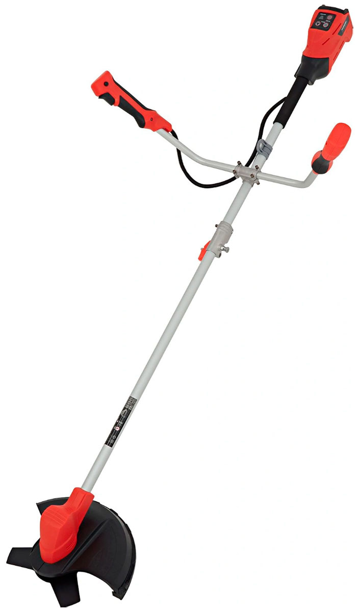 

Триммер электрический Starwind SBG-300.20-4.4 (аккумуляторный, разборная штанга, режущий элемент: леска/нож), Черный/красный