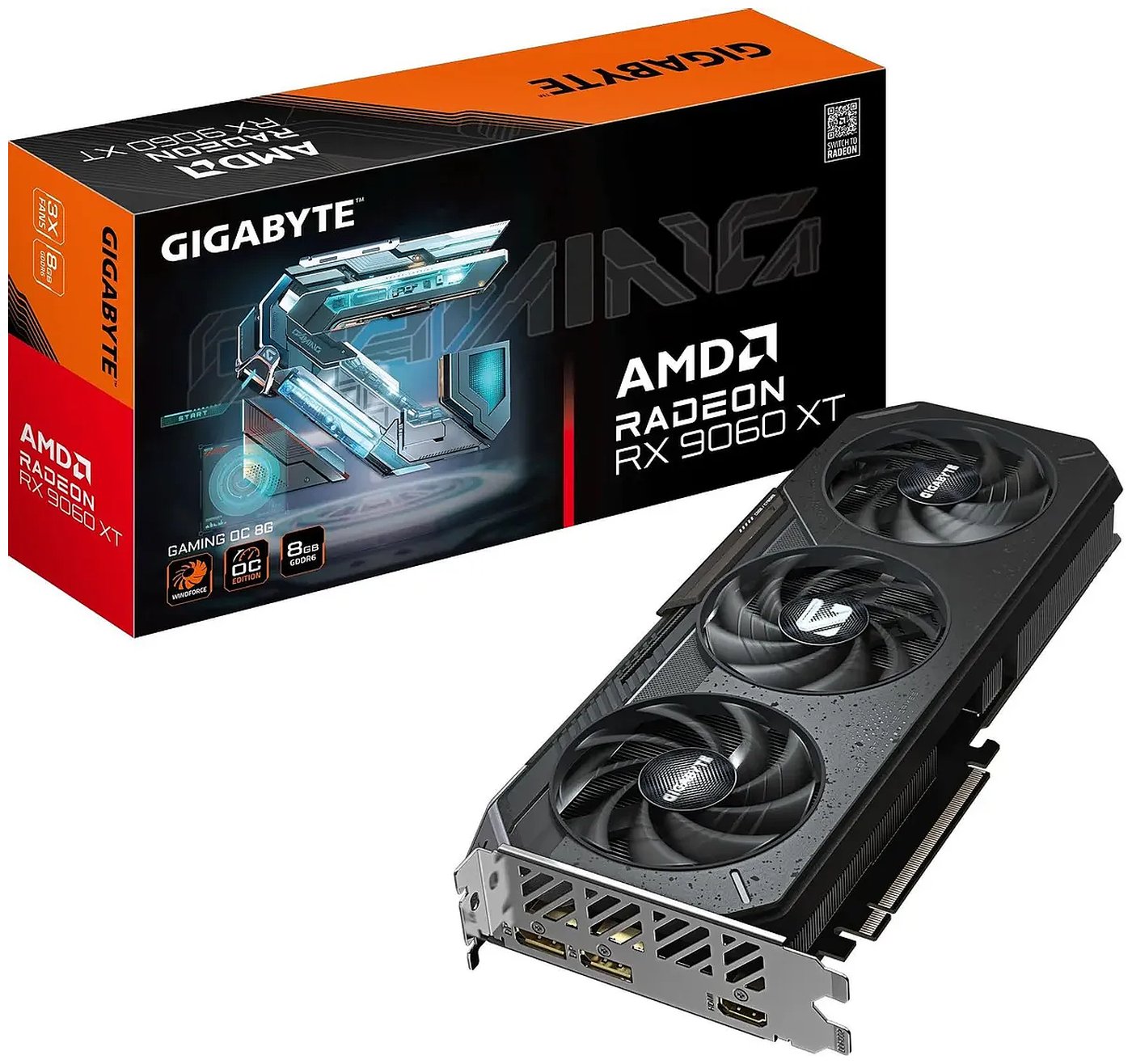 Изображение товара Видеокарта Gigabyte Radeon RX 9060 XT GAMING 8GB (GV-R9060XTGAMING-8GD) Изображение товара Видеокарта Gigabyte Radeon RX 9060 XT GAMING 8GB (GV-R9060XTGAMING-8GD)