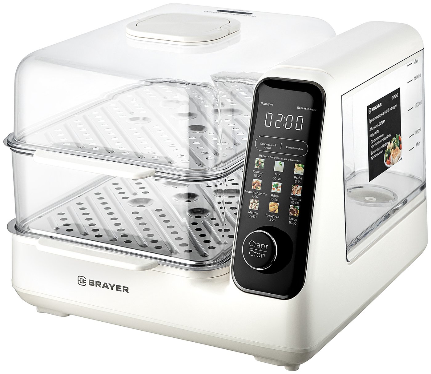 

Пароварка Brayer 2860BR, Белый