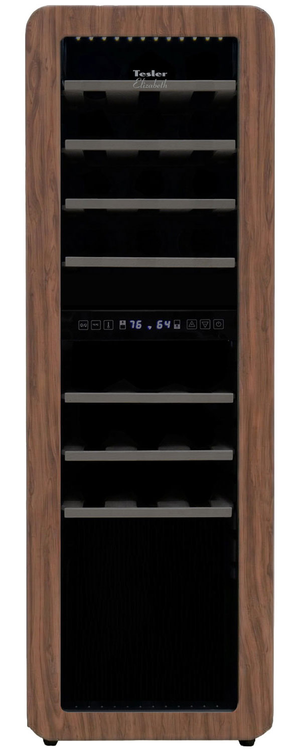 Изображение товара Стильный винный шкаф Tesler CWC-308 CARAMEL WOOD LD с двумя зонами охладки Изображение товара Стильный винный шкаф Tesler CWC-308 CARAMEL WOOD LD с двумя зонами охладки