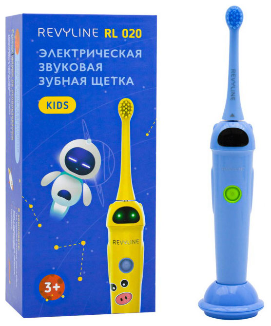 Зубная щетка электрическая детская Revyline RL 020 Kids синяя revyline щетка rl 020 kids зубная детская электрическая звуковая синяя 1 шт
