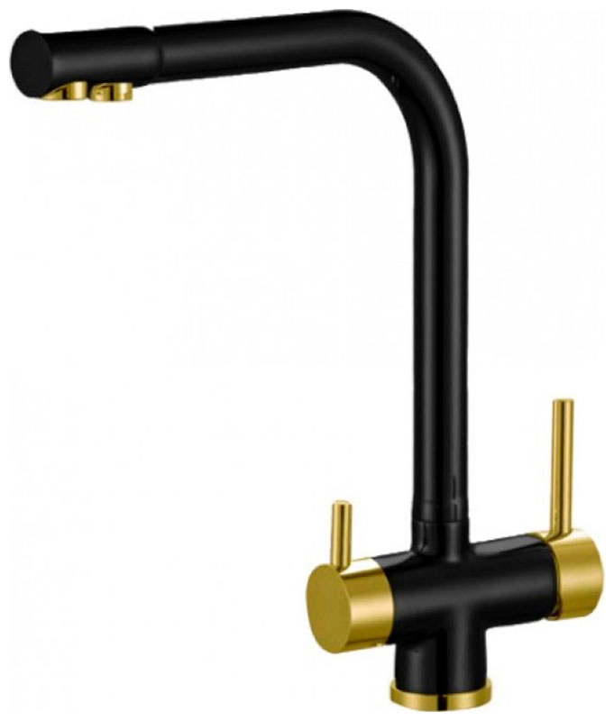 Изображение товара Кухонный смеситель Zorg ZR 348 YF Black BR с фильтром и однорычажным управлением