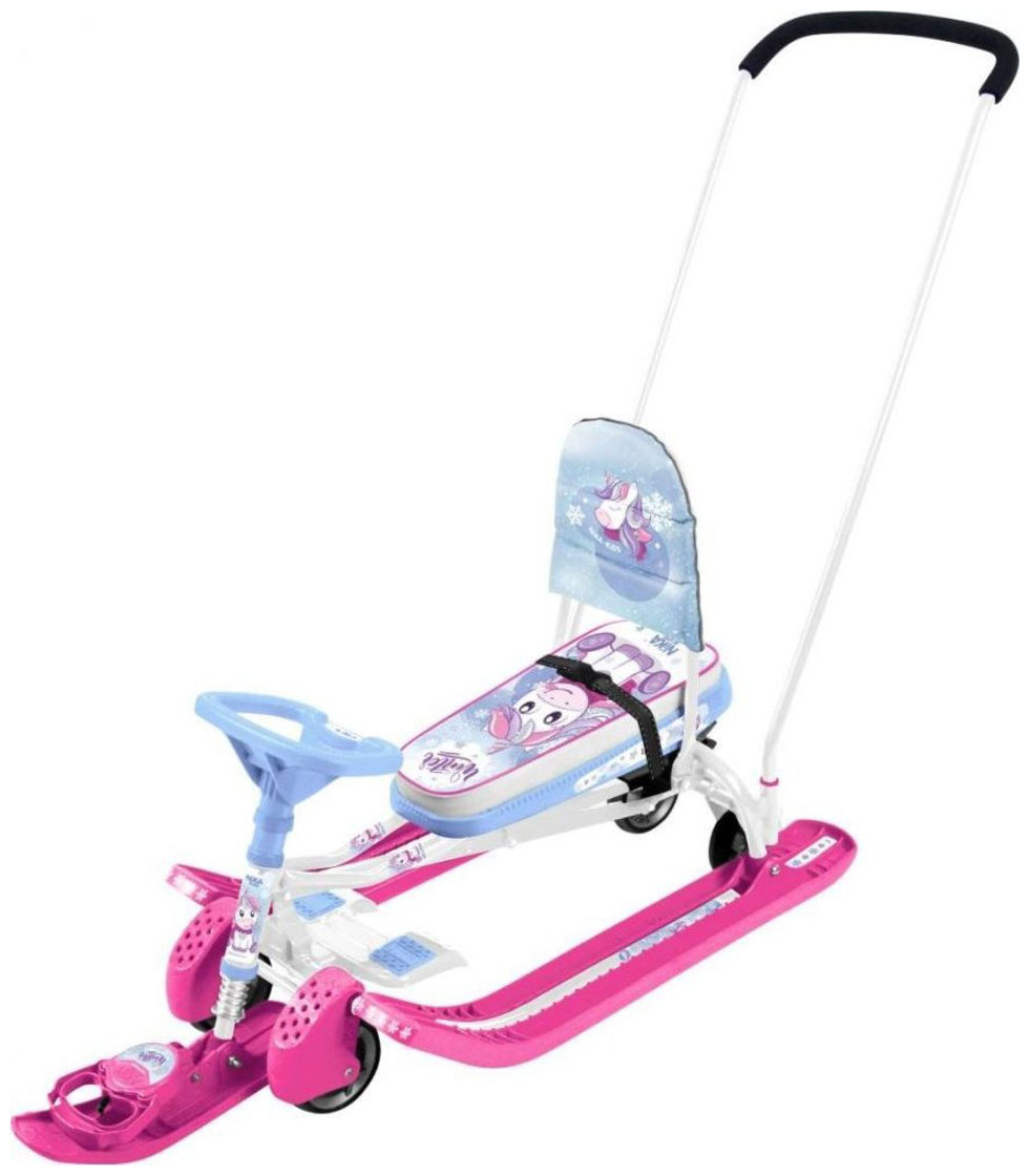 

Снегокат Nika "Тимка спорт 6" с Единорогом (белый каркас) ТС6-М/ЕР, Белый/розовый