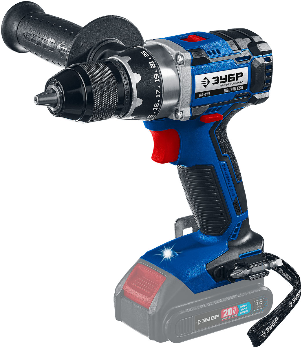 Изображение товара Дрель-шуруповерт Зубр DB-201 20В без АКБ профессиональный инструмент