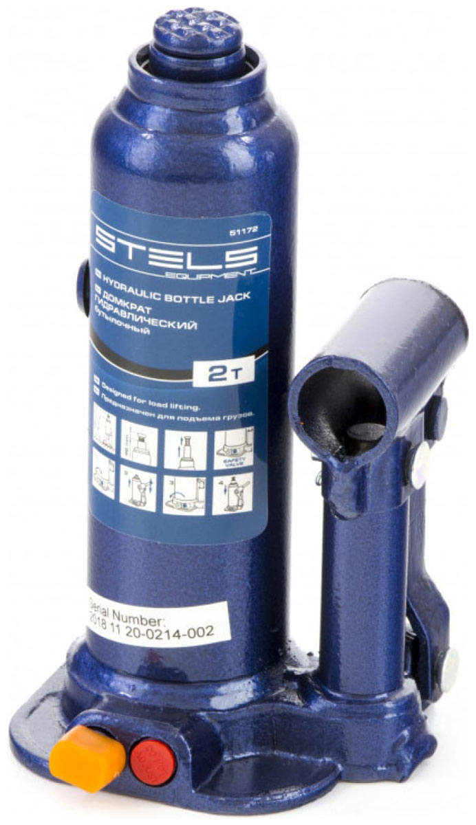 Изображение товара Домкрат гидравлический бутылочный Stels 2 т, h подъема 178-338 мм, в пласт. кейсе 51172