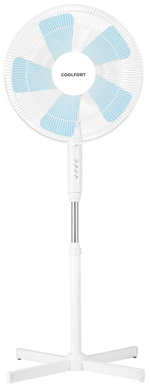 Изображение товара Вентилятор Coolfort CF-2029 напольный с регулировкой наклона и поворота бело-голубой