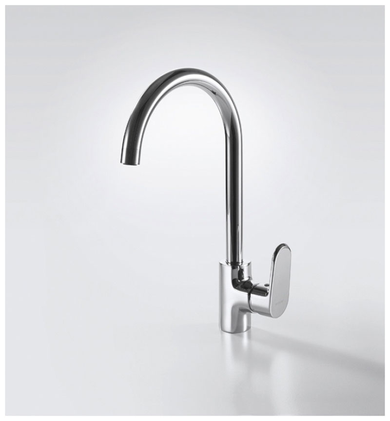 Изображение товара Смеситель для кухни Bravat Pure F7105161C хром однорычажный с поворотным изливом