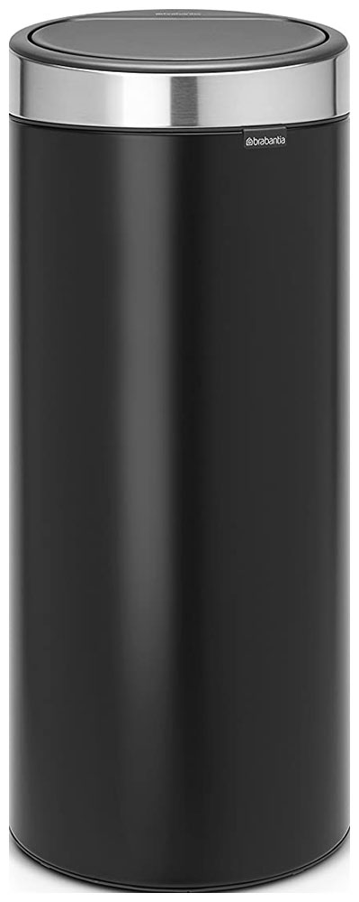 Изображение товара Мусорный бак Brabantia Touch Bin New 30л черный матовый с механизмом Soft-Touch
