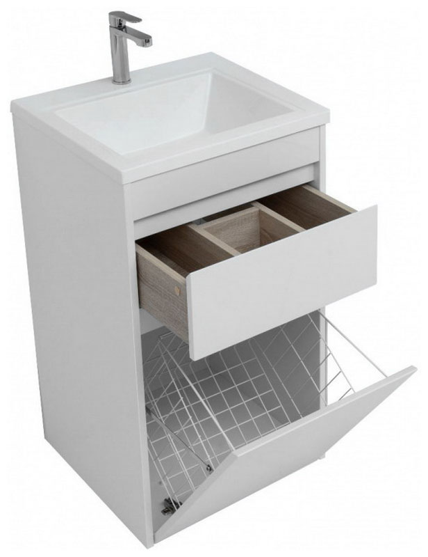 

Тумба под раковину Aquanet Токио 48 (напольная, 1 ящик) белый (00239289)