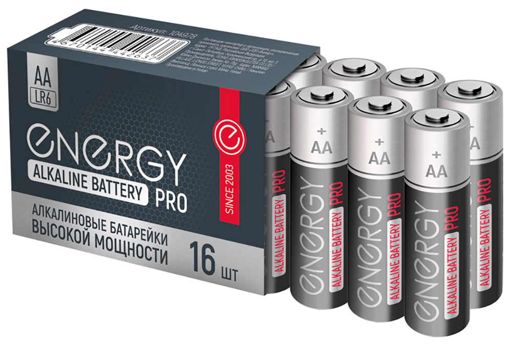 Изображение товара Батарейки алкалиновые Energy Pro LR6/16S (АА), 16 шт.