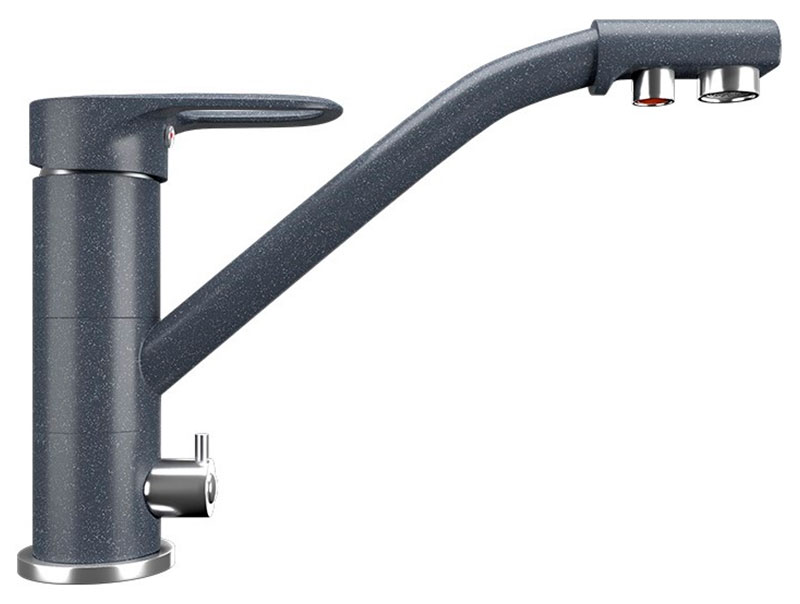 Изображение товара Кухонный смеситель Ulgran U-010 антрацит с фильтром и поворотным изливом
