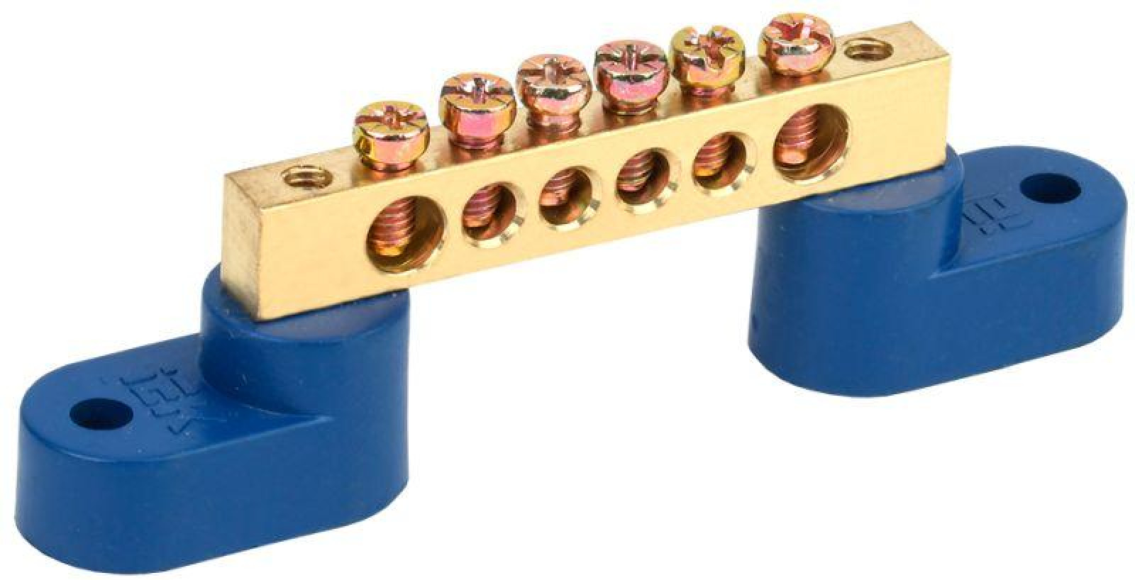 Изображение товара Изделия для электромонтажа IEK Шина нулевая ШНИ-6х9-6 У2-С на двух угловых изоляторах