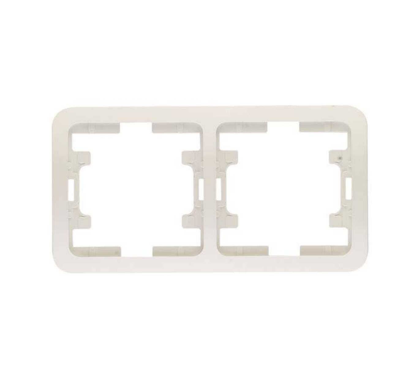 Изображение товара Декоративная рамка Мимоза 2-м горизонтальная белая для выключателей и розеток