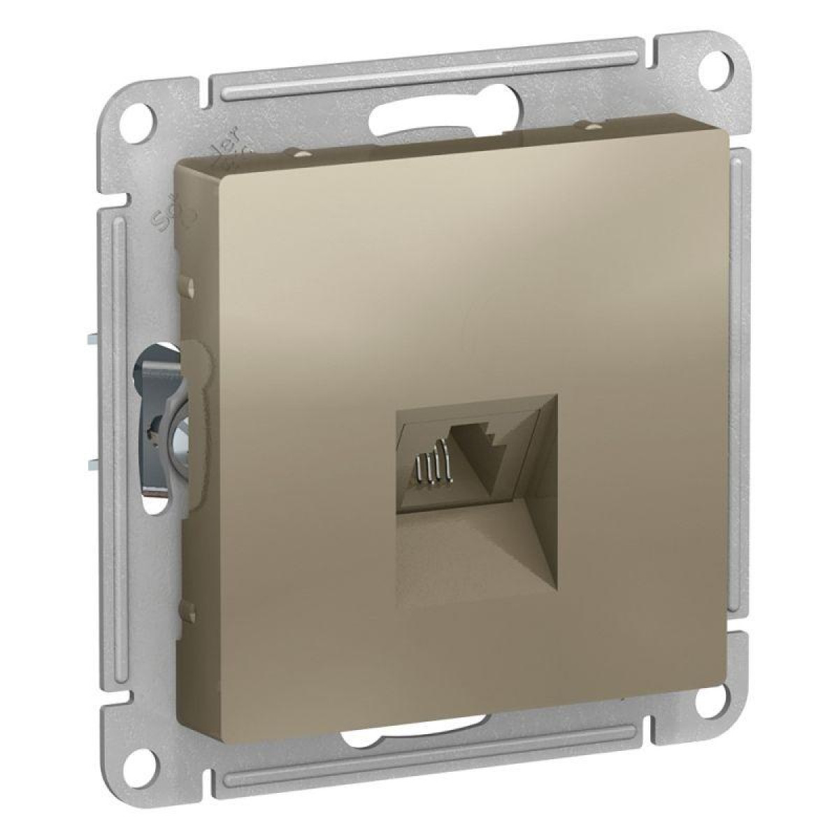 Изображение товара Розетка телефонная 1-м СП AtlasDesign RJ11 механизм шампань с IP20