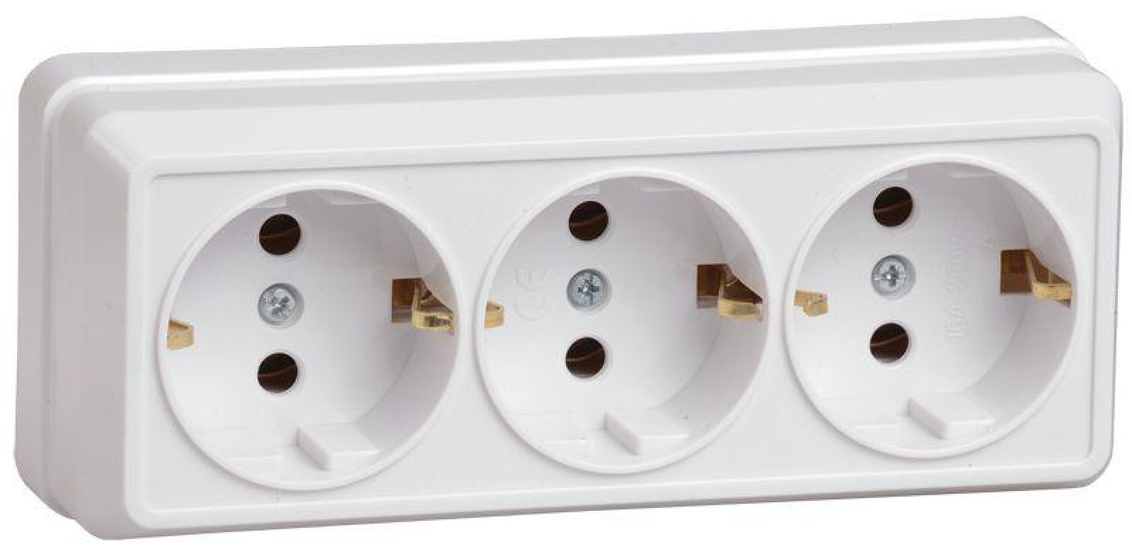 Изображение товара Розетка IEK 3-гнездная Октава РС23-3-ОБ 16А IP20