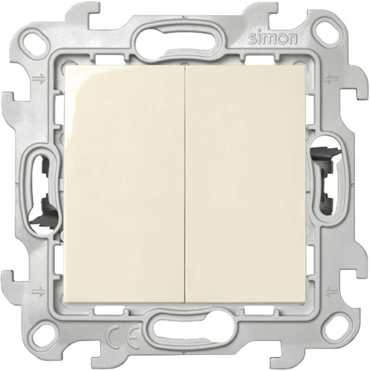 Изображение товара Выключатели, переключатели, диммеры Simon Выключатель 2-кл. 1п 2мод. СП 24 Push&Go 10А IP20 механизм сл. кость