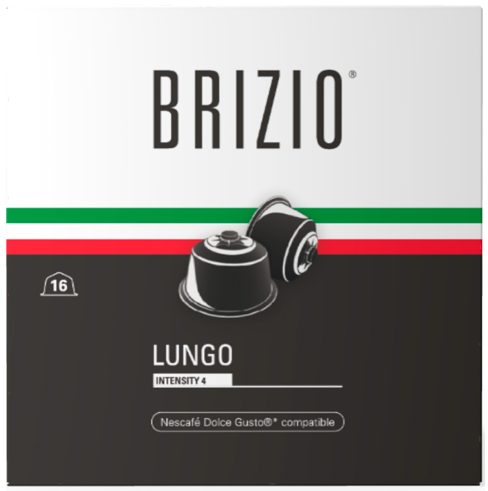 Кофе в капсулах Brizio Lungo для системы Dolce Gusto, 16 капсул Кофе в капсулах Brizio Lungo для системы Dolce Gusto, 16 капсул