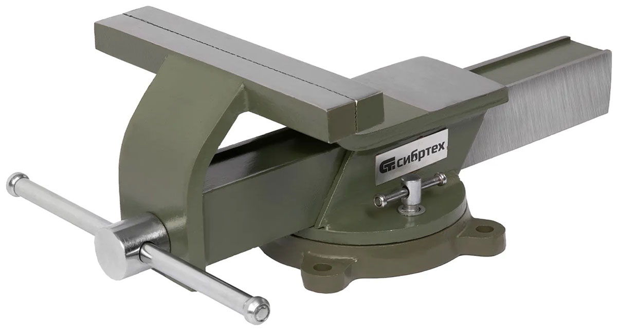 Изображение товара Слесарные тиски Сибртех 200 мм поворотные стальные