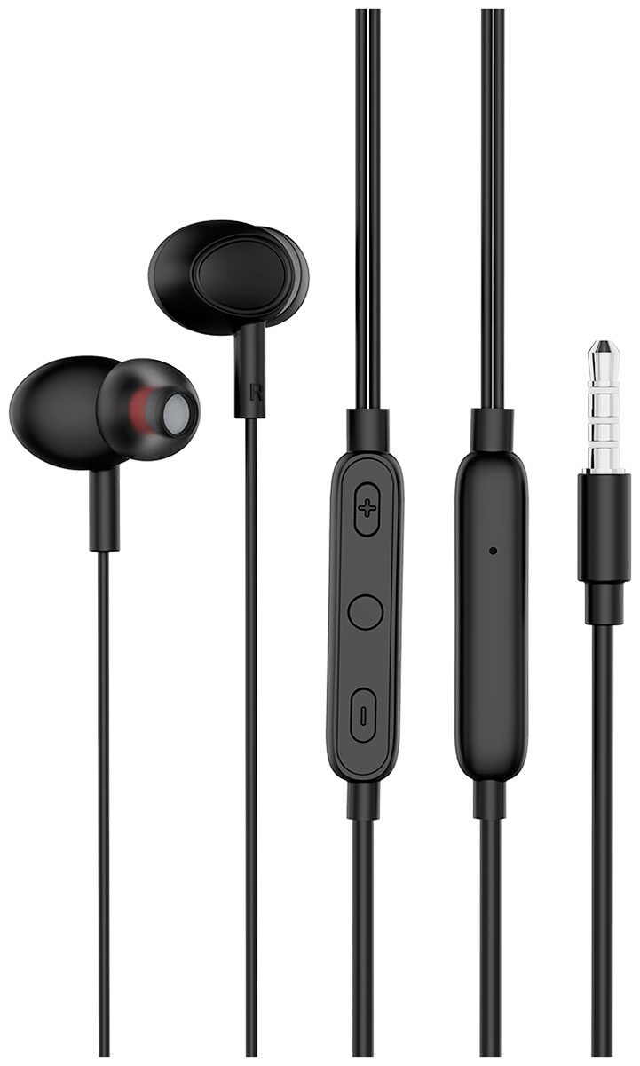Изображение товара Стереогарнитура Pero EP14 вставные наушники с микрофоном, проводные, черные