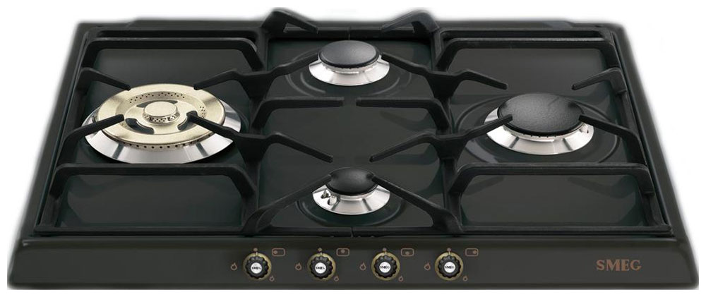 Изображение товара Газовая варочная панель Smeg SR 764 AO 4 конфорки антрацит Италия