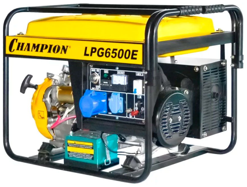 Изображение товара Генератор Champion LPG 6500 E резервный бензино-газовый с мощностью 4.5 кВт