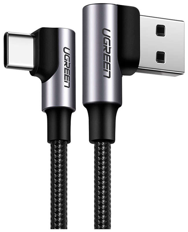 Изображение товара Кабель угловой для зарядки и передачи данных Ugreen USB-C Male - USB 2.0 A Male, 3A, 1 м (20856) черный Изображение товара Кабель угловой для зарядки и передачи данных Ugreen USB-C Male - USB 2.0 A Male, 3A, 1 м (20856) черный