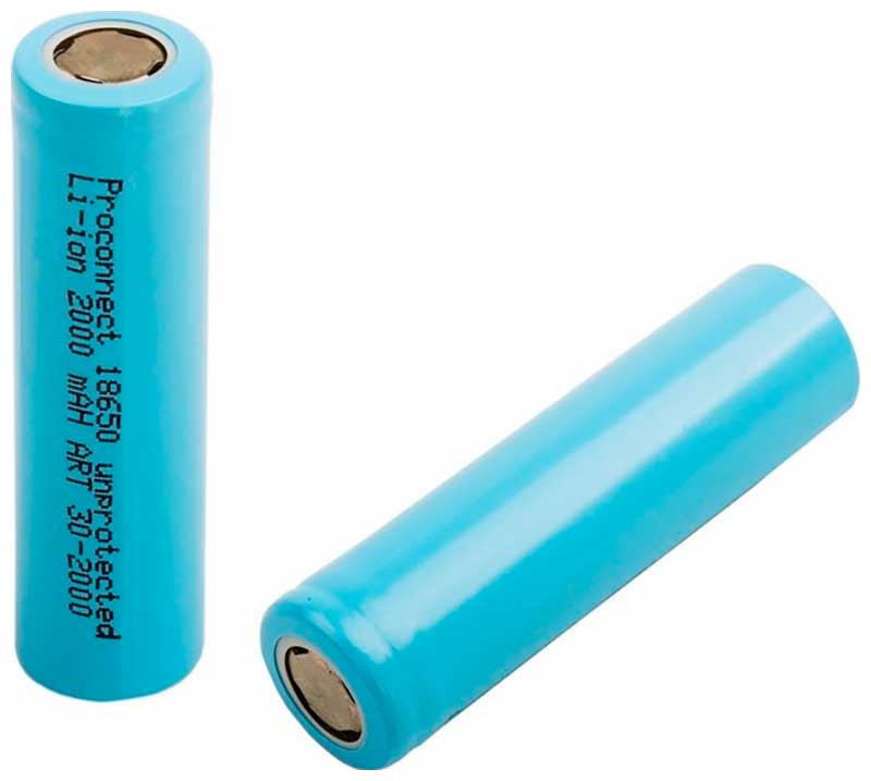 Аккумулятор Proconnect Li-ion (18650) 3.7V, 2000 mAH, 1 штука Аккумулятор Proconnect Li-ion (18650) 3.7V, 2000 mAH, 1 штука