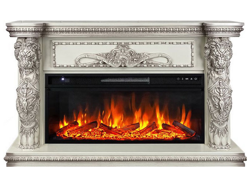 Изображение товара Каминокомплект Royal Flame Windsor 42 Слоновая кость с темной патиной с очагом Vision 42 LOG LED