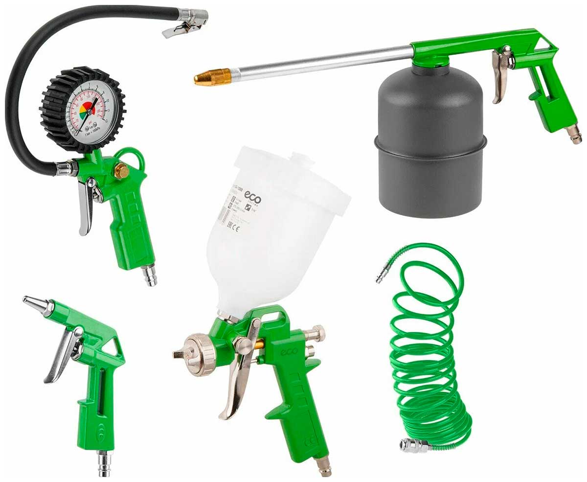 Изображение товара Набор пневмоинструментов Eco SGK-5 5 предметов для покраски, шин и очистки