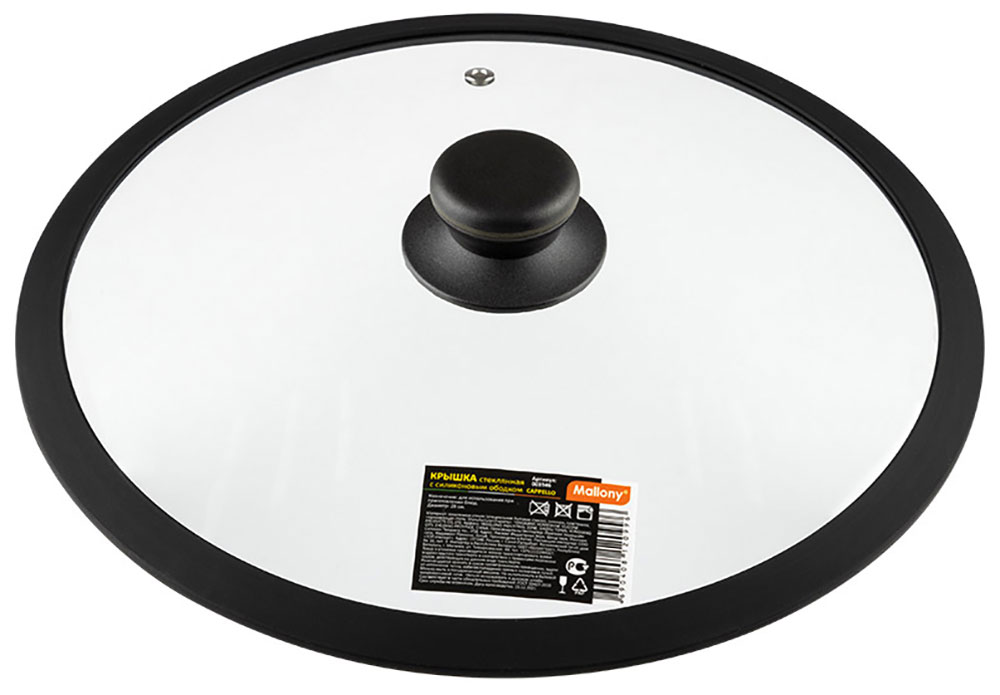 Изображение товара Крышка стеклянная Mallony CAPPELLO, 24 см, с силиконовым ободком (003544)