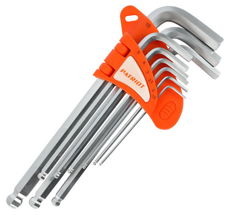 Изображение товара Набор шестигранных ключей Patriot SKH-9L с шаровым окончанием из хромованадиевой стали