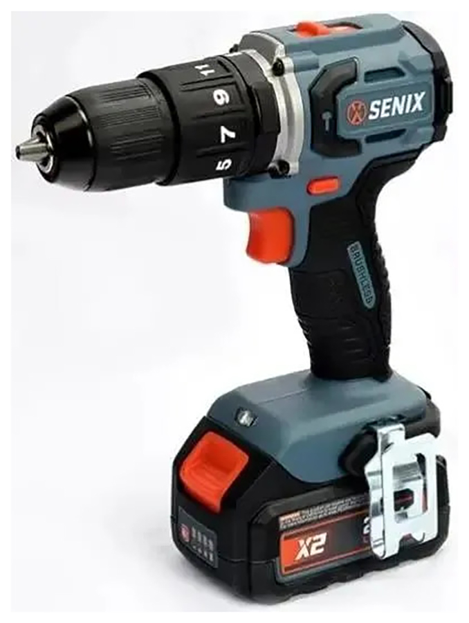 Дрель-шуруповерт  Senix X2, 20В, 60 Нм, 2х4Ач, ЗУ кейс (PDHX2-M2-EU SET)