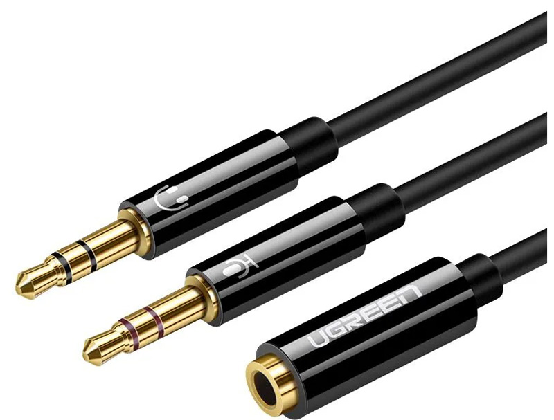 Изображение товара Разветвитель-адаптер Ugreen AV141 (30620) 3.5mm Male, Dual, 3.5mm Female, Headset Splitter, 20 сантиметров, черный