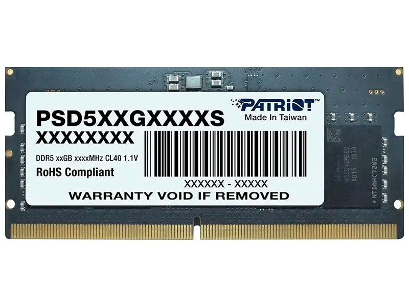Изображение товара Patriot DDR5 SODIMM 16GB 4800MHz оперативная память для ноутбуков