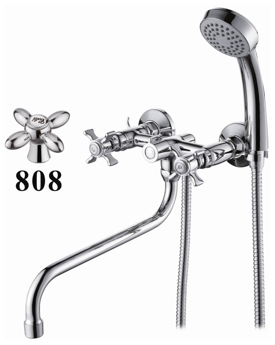 Изображение товара Смеситель для ванны D-Lin D143808 хром с душевым гарнитуром 35.2 см