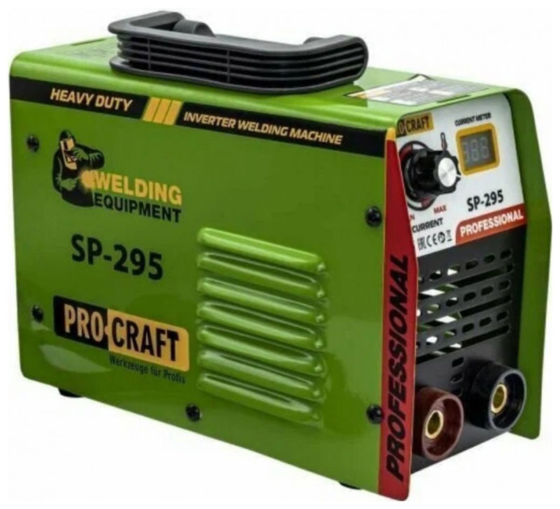 

Сварочный аппарат инверторный Procraft SP295, 6.1 кВт, 20-295А, ММА/LIFT-TIG
