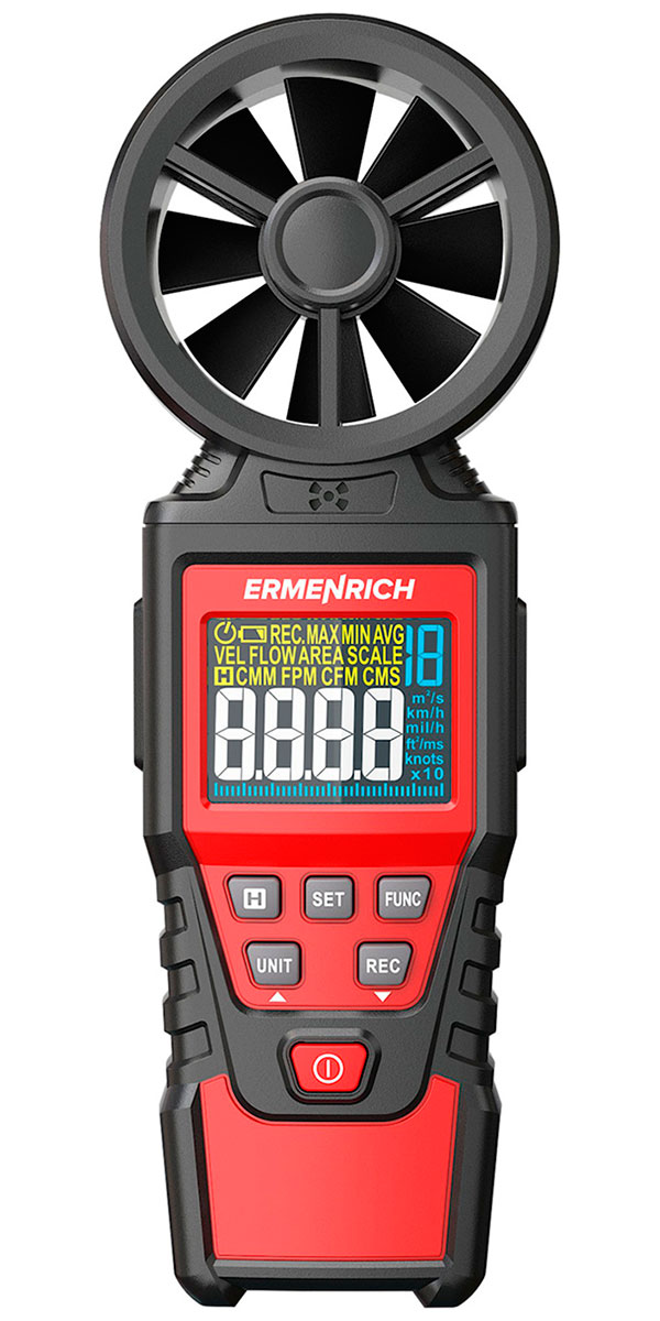 Изображение товара Цифровой анемометр Ermenrich Seek DN20 для измерения скорости воздушного потока