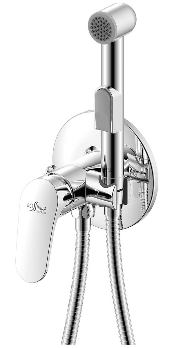 Изображение товара Встраиваемый смеситель Rossinka RS45-51 с гигиеническим душем хром латунь