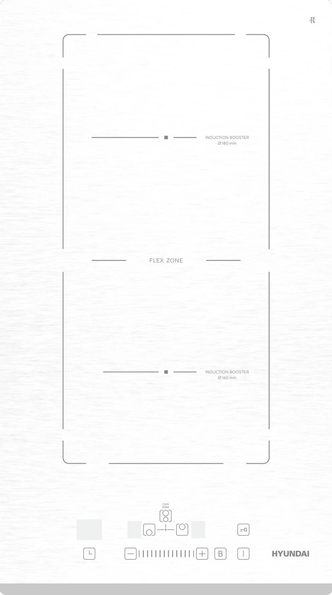 Изображение товара Электрическая варочная панель Hyundai HHI 3772 WG 2 конфорки стеклокерамика сенсорное управление