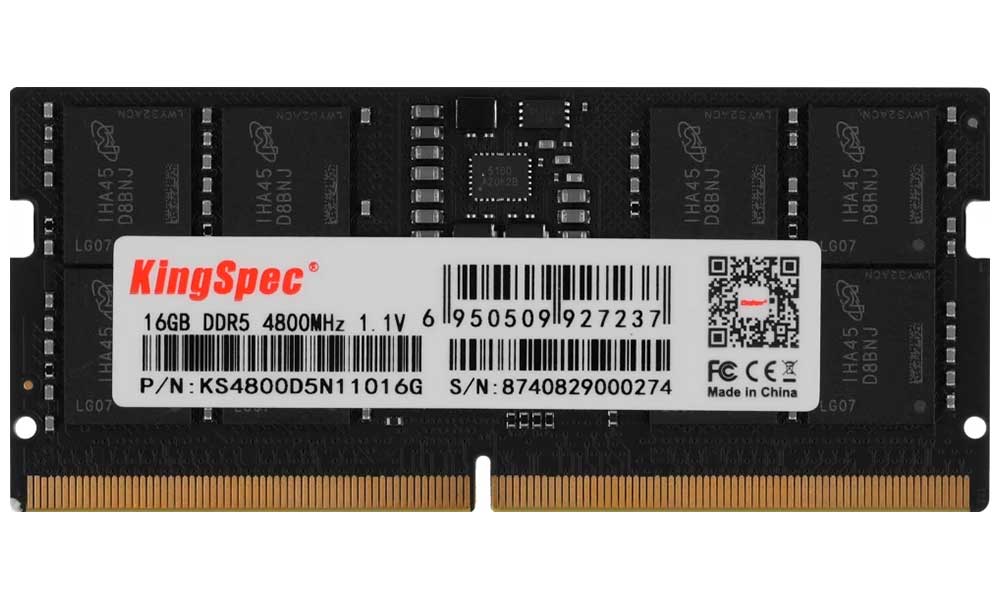 Изображение товара Оперативная память Kingspec DDR5 SO-DIMM 16GB 4800MHz (KS4800D5N11016G)