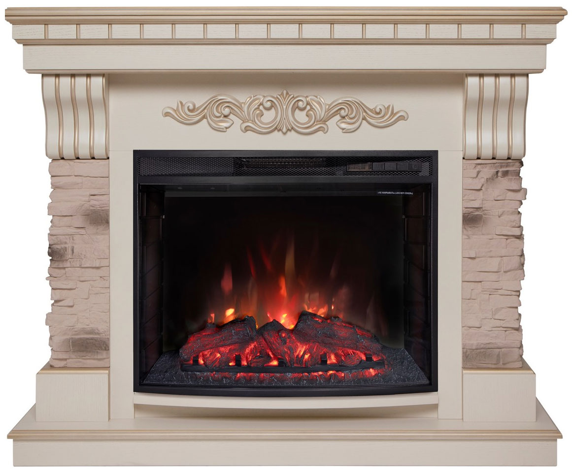 

Каминокомплект Realflame MARSEILLES LUXE 25.5 WT + EVRIKA 25.5, Белый/золотой