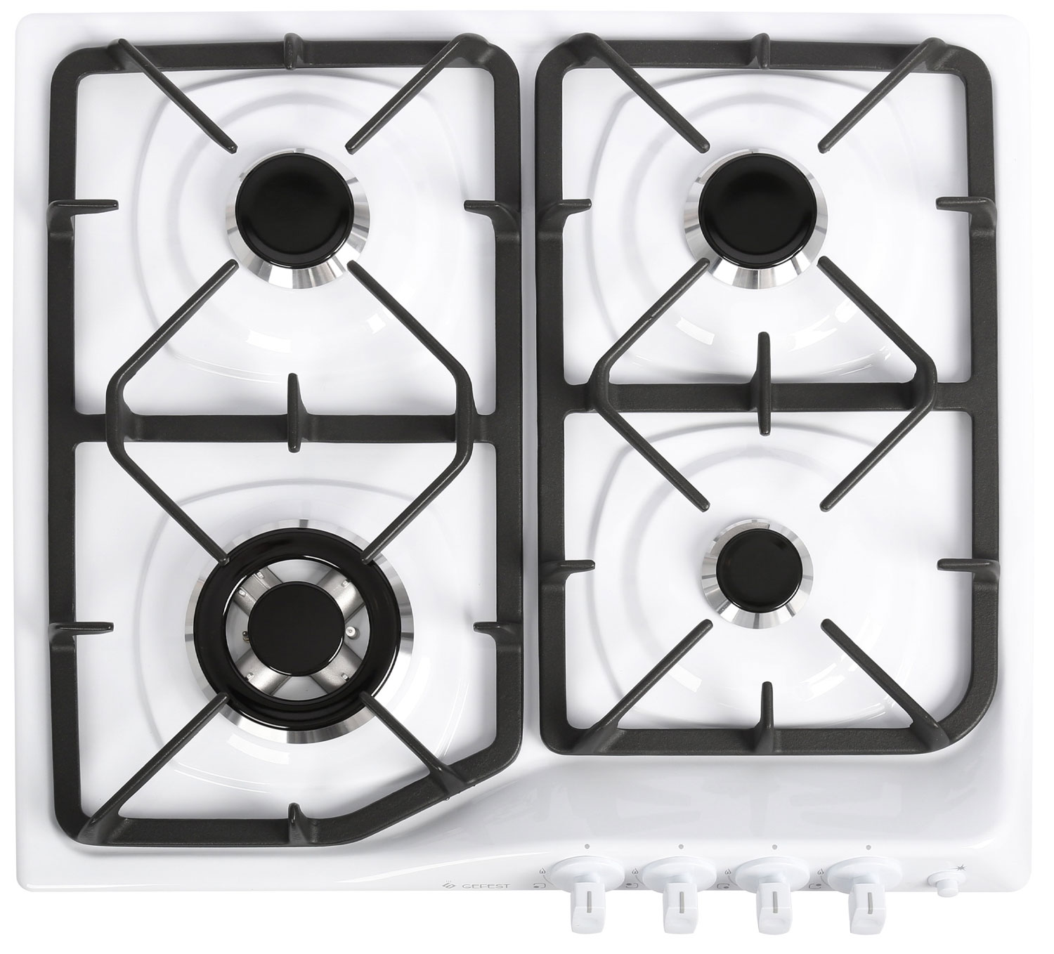 Изображение товара Газовая варочная панель Gefest СГ СН 1210-02 К4 белая с чугунными решетками