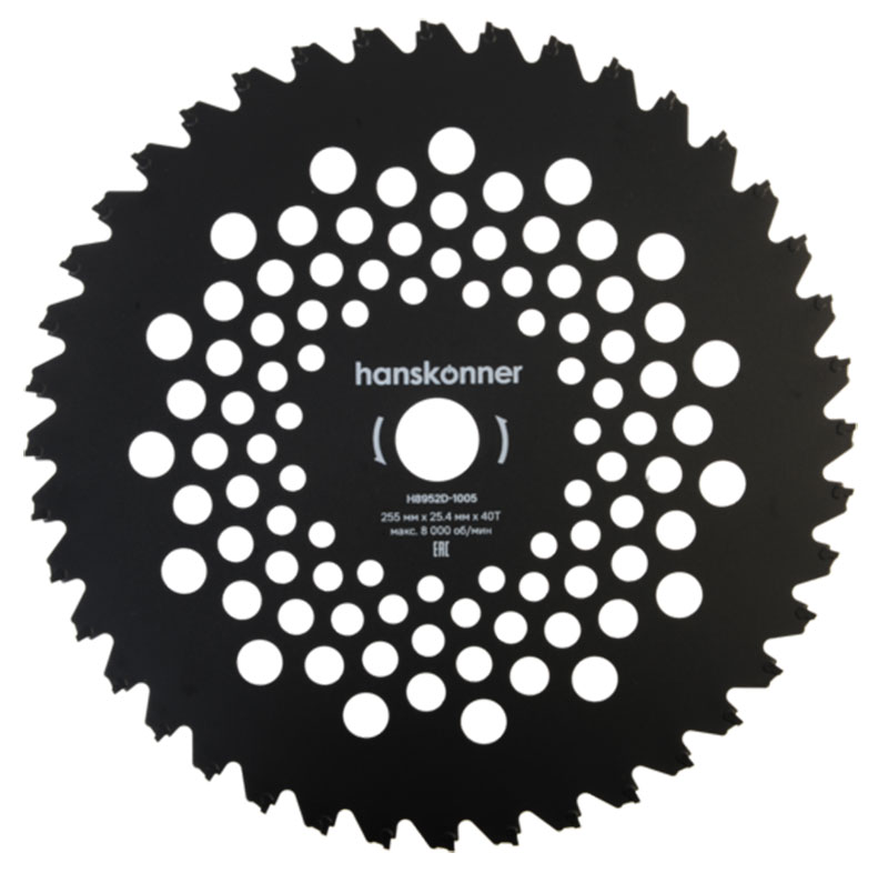 

Фреза для бензотриммера Hanskonner Strong, 255 мм x25,4x40, с тверд. напайк (H8952D-1005)