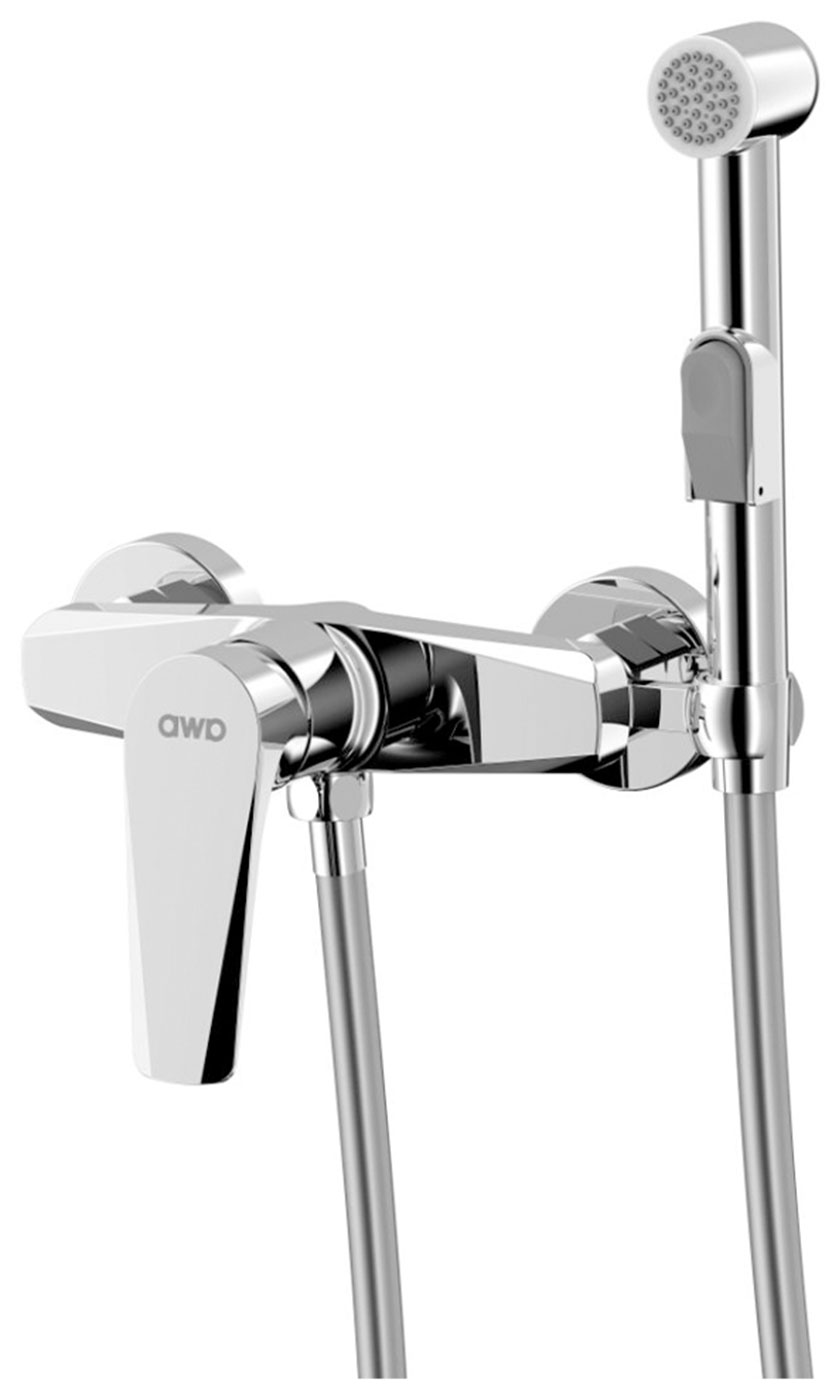 Изображение товара Настенный смеситель с гигиеническим душем AWP Tair S3018C хром для биде