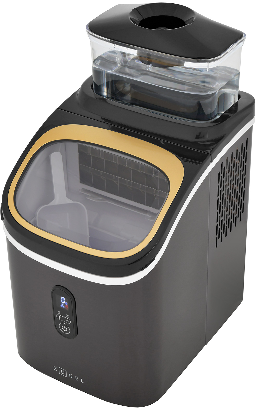 Изображение товара Льдогенератор Zugel ZIM1501 черный быстрое производство льда кубиками 15 кг/суток